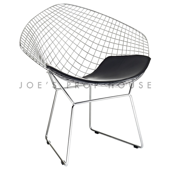 Replica Bertoia Wire Chair Black Cushion