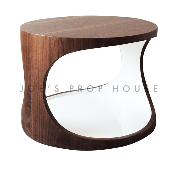 Geoff Faux Wood Round Cutout Coffee Table