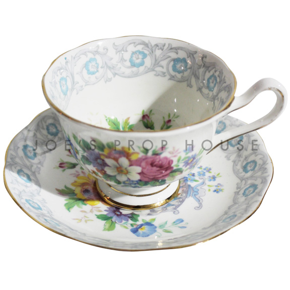 Tasse à thé et soucoupe florale Camille
