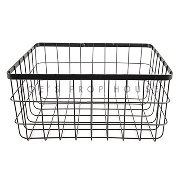 Large Rectangular Metal Grid Basket L14in x W10in x H7in