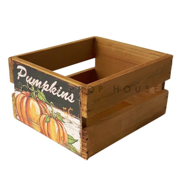 Pumpinks Wooden Crate Small Brown