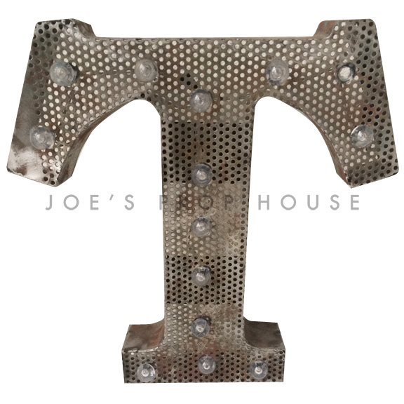 12in Perforated Metal Marquee Letter T