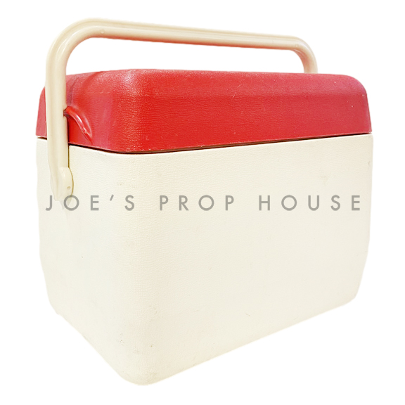 Red + White Portable Cooler