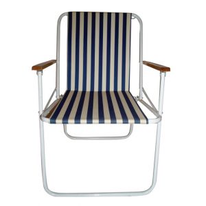 Blue Striped Folding Chair