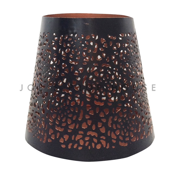 Perforated Black Metal w/Rose Gold Interior Votive Cups