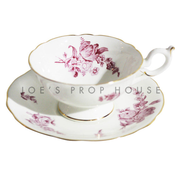 Holly Floral Teacup and Saucer