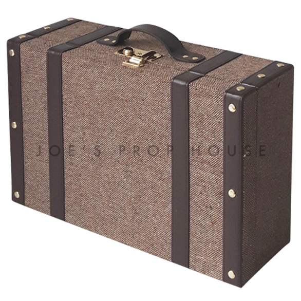 Tweed Hardshell Suitcase Dark Brown LARGE