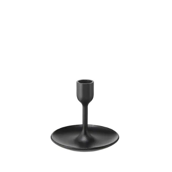 Maxwell Metal Candlestick Black H4in