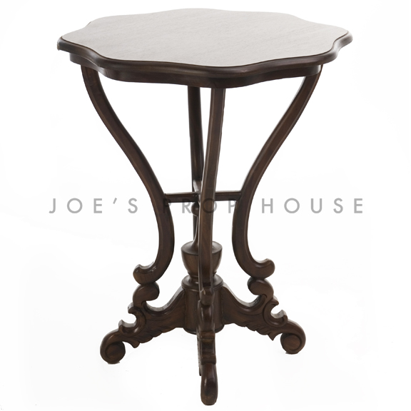 Scallop Round End Table Brown