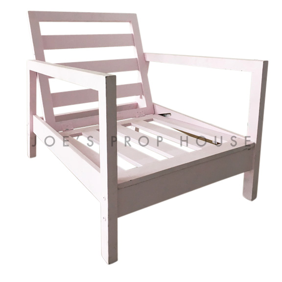 Evon Wooden Lounge Armchair Pink