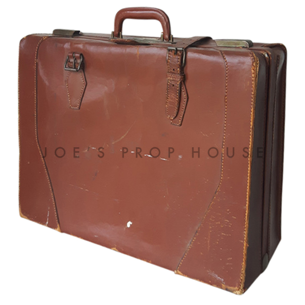 Nichols Leather Suitcase Brown
