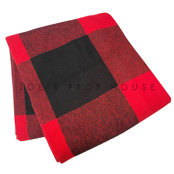 Large Red Buffalo Plaid Wool Blanket W86in x L96in