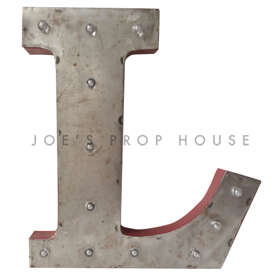 18in Galvanized Metal Marquee Letter L