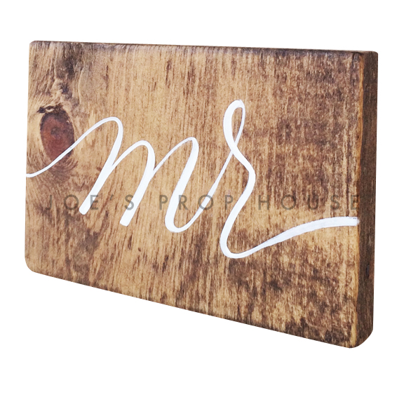 Wooden Table Number Block MR W7in x H5in