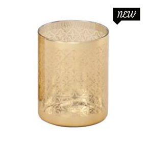 Gold Etched Glass Votive Cups 3in x 4in