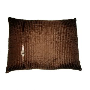 Brown Rectangular Pillow w/ gem buckle