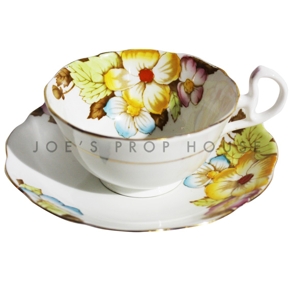 Mona Floral Teacup and Saucer