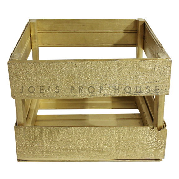 Wooden Crate Small Gold