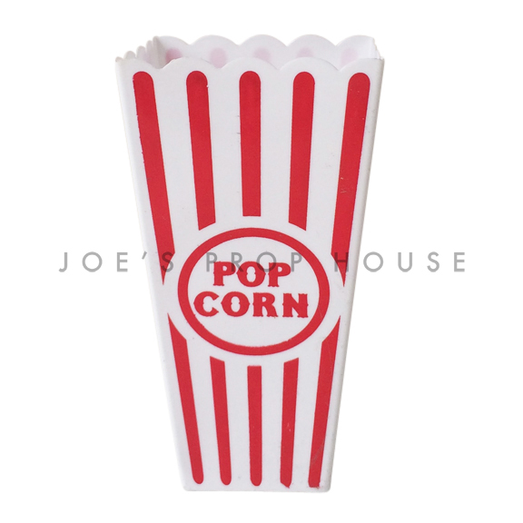 Red and White Striped Plastic Popcorn Containers
