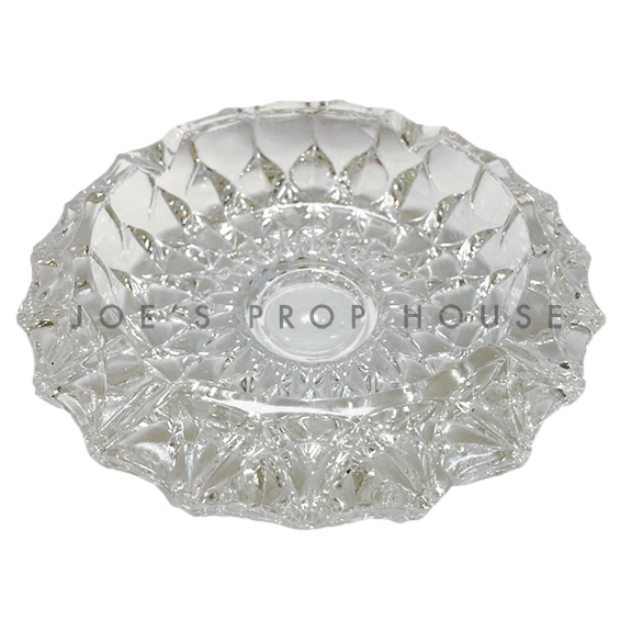 Chantillee Round Clear Cut Glass Ashtray
