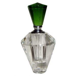 Bouteille de Parfum Forme en Diamant Cristal/Vert