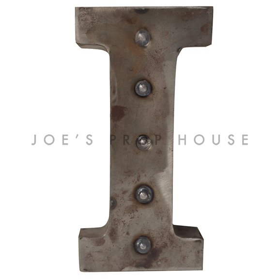 12in Galvanized Metal Marquee Letter I