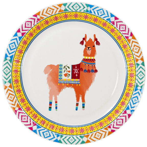 Fiesta Llama Paper Dinner Plates - 12 Pack