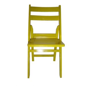 Yellow Wood Folding Chair