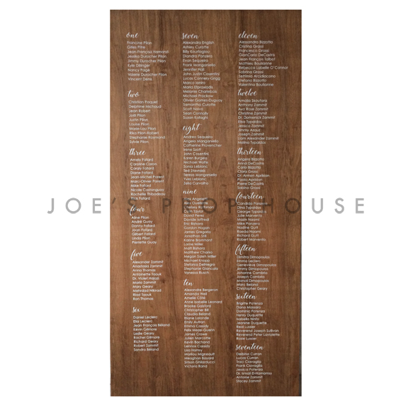Double Sided Self-Standing Wood Seating Chart Wall W4ft x H8ft