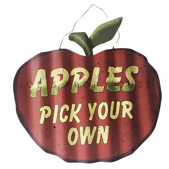 Apples Pick Your Own Metal Sign