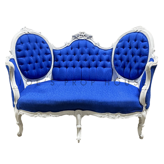 Florence French Provincial Loveseat Blue