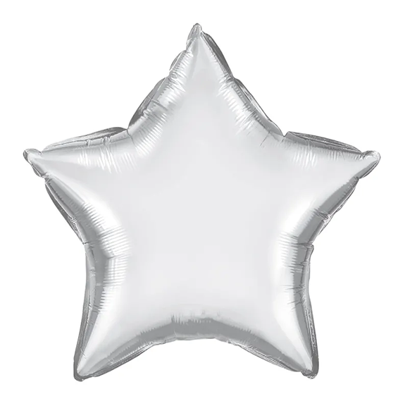 BUY ME / NEW ITEM $2.99 each 20in Chrome Silver Star Foil Shape Balloon