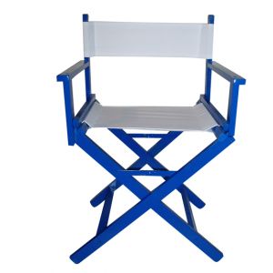 White Director Chair with Blue Frame
